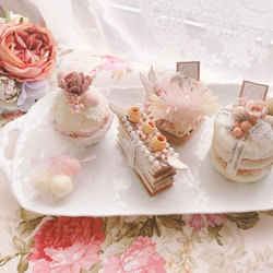 【送料無料】手作りキット販売♡プリザーブドフラワーで作るプチケーキセット♡フェイクケーキ、インテリアケーキ 5枚目の画像