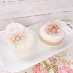 【送料無料】手作りキット販売♡プリザーブドフラワーで作るケーキセット♡フェイクケーキ、インテリアケーキ 2枚目の画像