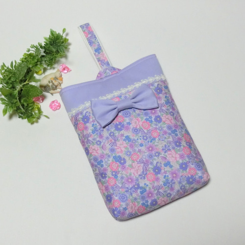 ※専用ページ 3点セット 上履き入れ 給食袋 ハンドメイド リボン花柄 パープル Amazon.co.jp: ?フラワー リボン パープル? レッスンバッグ 上靴