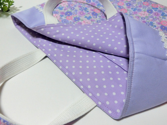 お花とリボン/パープル　レッスンバック 5枚目の画像