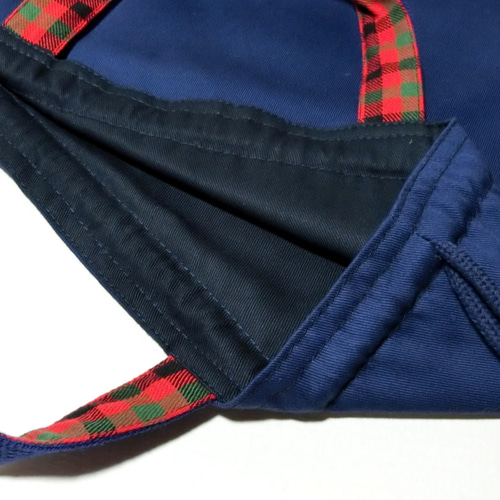 ファミリアチェック風 《レッド》ナップサック 持ち手付き巾着