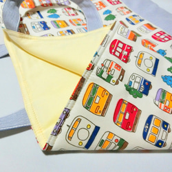 電車いっぱい《オフホワイト》 　レッスンバック　絵本バック 5枚目の画像