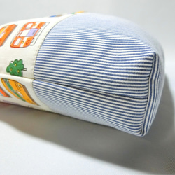 電車いっぱい《オフホワイト》　体操服入れ　お着替え巾着 4枚目の画像