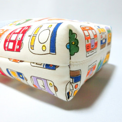 電車いっぱい《オフホワイト》　コップ入れ 3枚目の画像