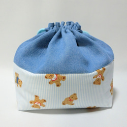 北欧柄・ベア　くまくん　お弁当入れ 2枚目の画像