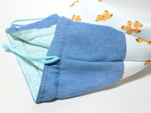 北欧柄・ベア　くまくん　お弁当入れ 4枚目の画像