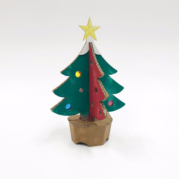 クリスマスツリー　ダンボール製　折りたたみ 5枚目の画像