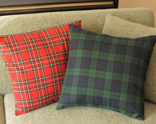 ブラックウォッチとタータンチェックのクッションカバーセット