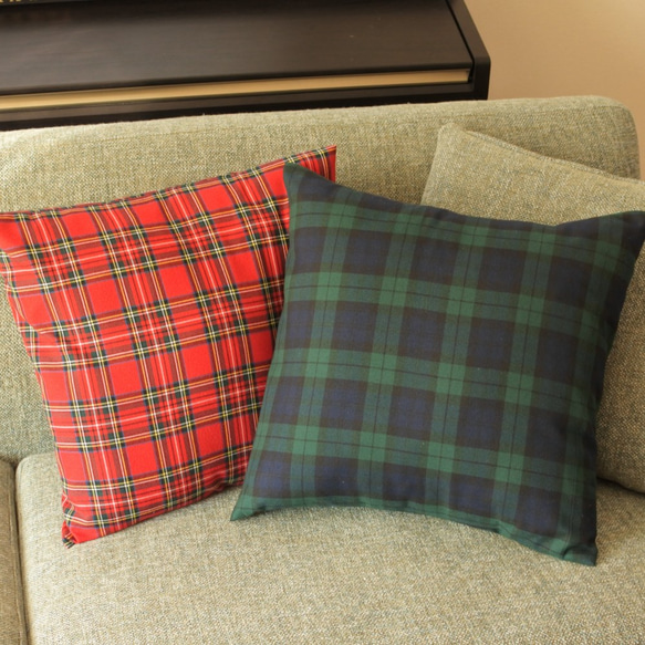 【truck furniture】スコットランドチェック&ネップクッション truck furniture】スコットランドチェック&ネップクッション