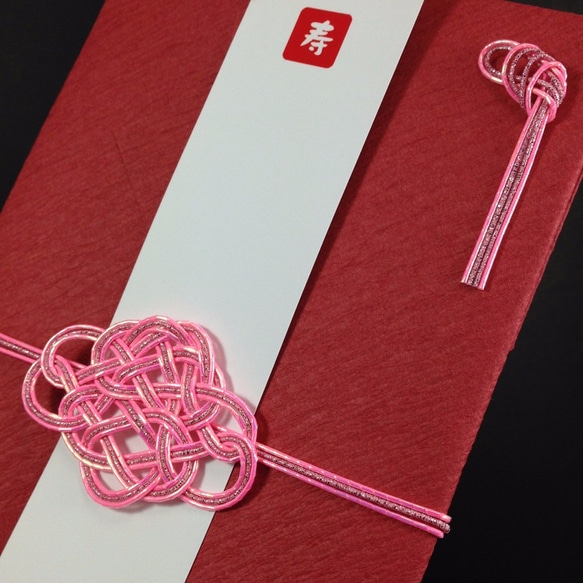 Money Gift Envelop KAWARI-HANA-AWAJI-MUSUBI Pink×Madder Red 第4張的照片