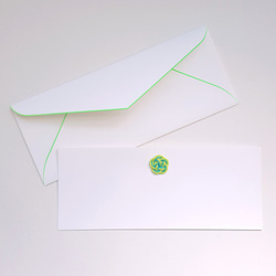 Message Card "UME HITOHIRA" White×Lime Green 2 sets 第2張的照片