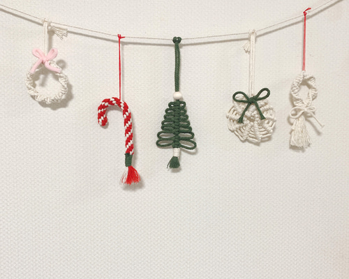 期間限定300円引き】クリスマスガーランド マクラメハンドメイド