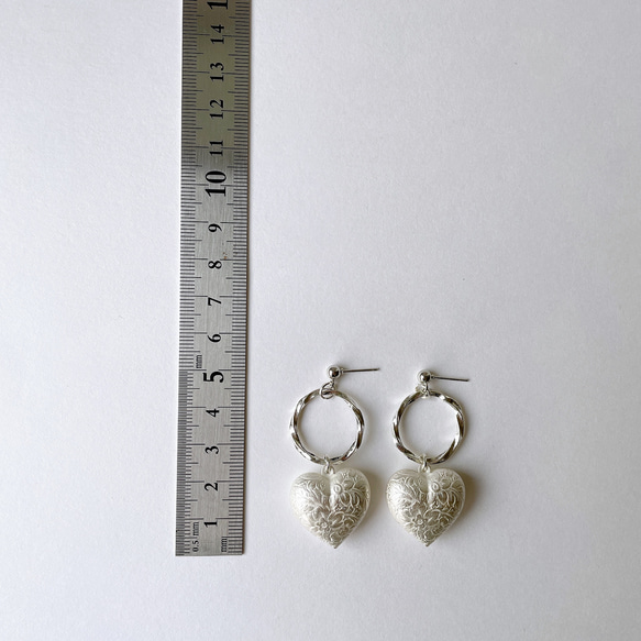 S    アンティーク　ハート　ピアス　イヤリング 4枚目の画像