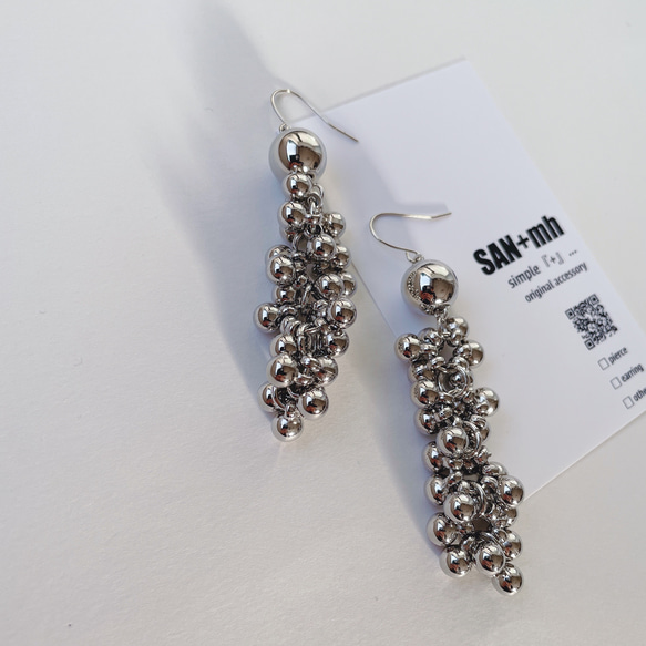 ＊再販＊    S    つぶつぶ　ボール　ピアス　イヤリング　／　シルバー 2枚目の画像