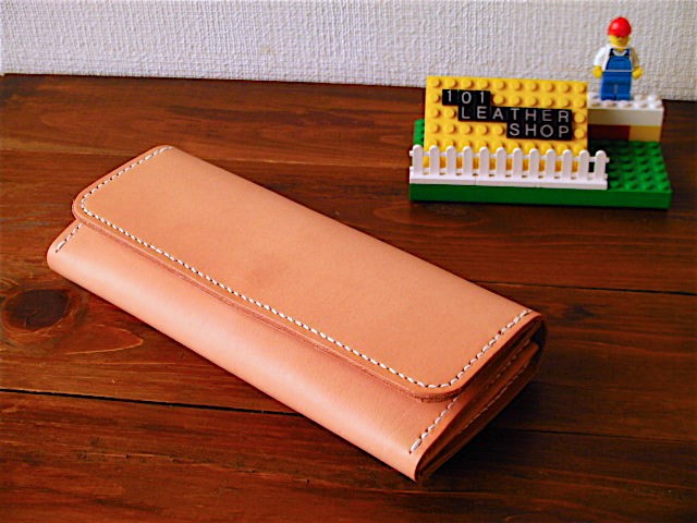 手染め手縫いの本革長財布 ハンドメイド レザー コンパクト ロング