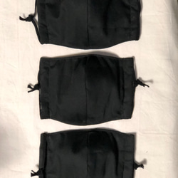 男性用　人気　黒色立体ガーゼマスク　三枚セット 1枚目の画像