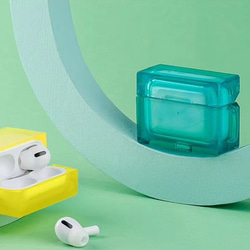 AirPods Pro ケース エアポッヅ  6色 ターコイズグリーン ゼリー ワイヤレスイヤホン ケース 3枚目の画像