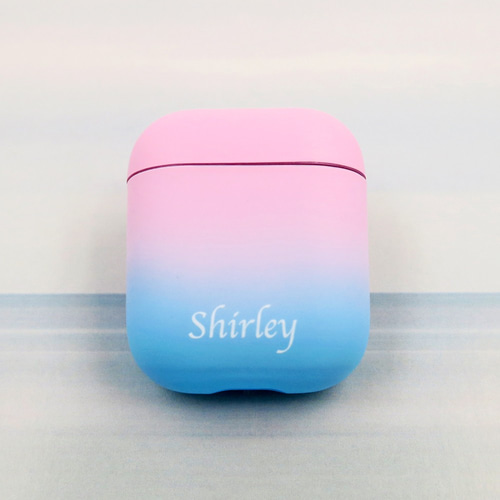Airpods Proケース グラデーション ブルー イヤホン AirPods Pro ケース グラデーション エアーポッズ プロ チャーム付