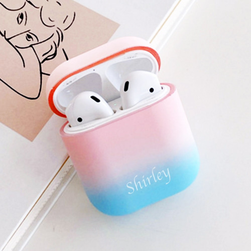 Airpods Proケース グラデーション ブルー イヤホン AirPods Pro ケース グラデーション エアーポッズ プロ チャーム付