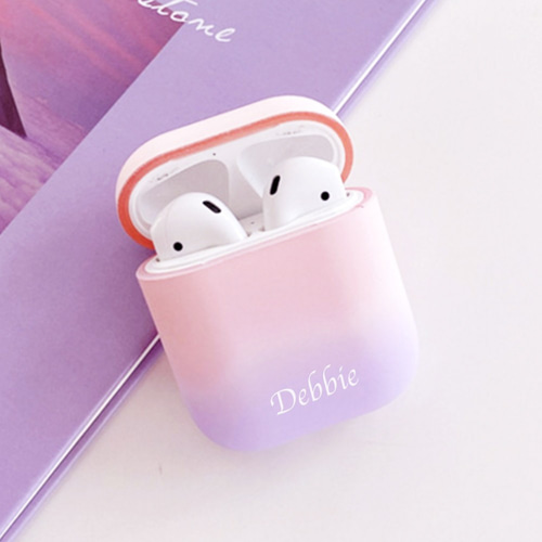 AirPodsケース エアポッヅ第 1 & 2 世代 紫とピンクのグラデーション