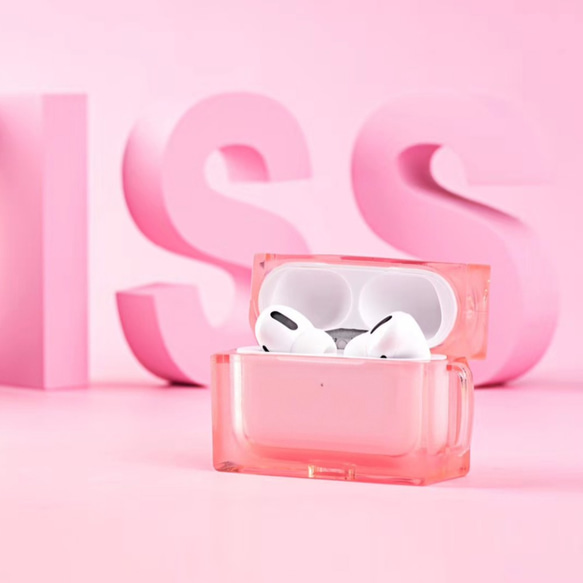 AirPods Pro ケース エアポッヅ  6色 さくらピンク ゼリー ワイヤレスイヤホン ケース 1枚目の画像