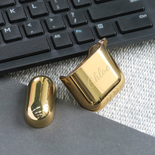 AirPodsケース エアポッヅ 第 1 & 2 世代 7色 メタリックゴールド