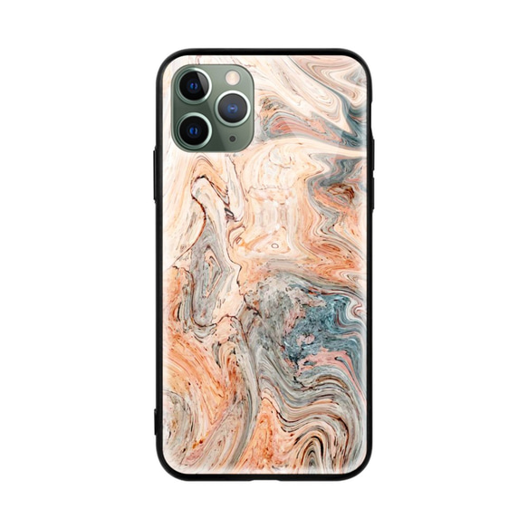 全機種対応 スマホケース コーラルの大理石のパターン iPhone13 12 Pro Max X XS Galaxy対応 2枚目の画像