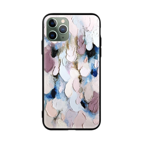 兼容所有型號智能手機外殼藍色和粉紅色抽象油畫 iPhone 13 12 Pro Max XS X Galaxy 兼容 第2張的照片
