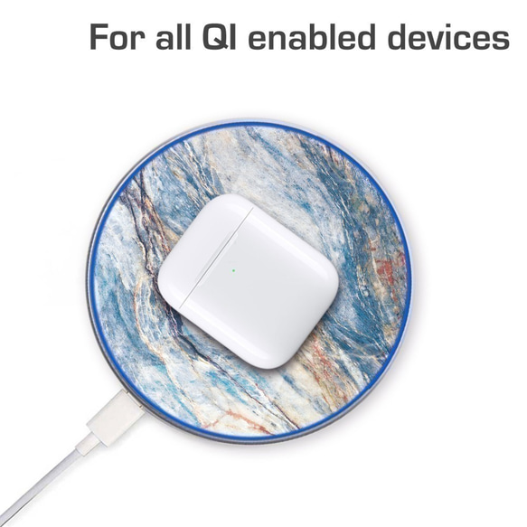 iPhone13 14 XS XR PROと互換性のある 紺とピンクの抽象的な油絵 15W 高速ワイヤレス充電器QI対応 6枚目の画像