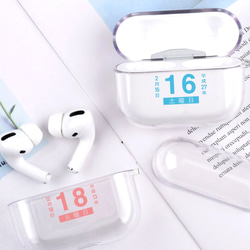 AirPods Proケースエアポッヅ ピンクの透明なプラスチック ワイヤレスイヤホンケース印刷可能な特別な日付 4枚目の画像