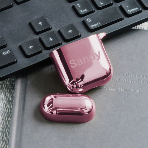 AirPods ケース エアポッヅ 第 1 & 2 世代 7色 メタリックピンク