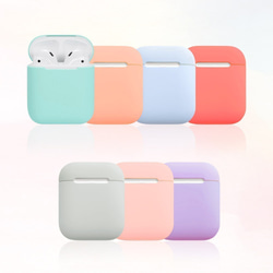 AirPods ケース エアポッヅ 第 1 & 2 世代 7色 ミントグリーン  ワイヤレスイヤホンケース 2枚目の画像