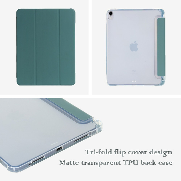 iPadPro/ Air/ mini 深藍色冬甩甜甜圈磨砂透明iPad平板保護套 第5張的照片