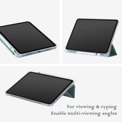 全機種対応 iPad Pro / Air/ mini 灰色のテラゾパターン透明ケースApple Pencilを収納可能 7枚目の画像