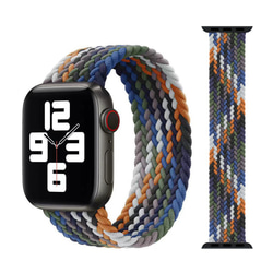 Apple Watch第7世代互換 アップルウォッチバンドマルチカラー 弾性カモフラージュ 編み込みベルト 交換用ベルト 1枚目の画像