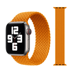 Apple Watch 第7世代互換 アップルウォッチ バンド オレンジエラスティック 編み込みベルト 交換用ベルト 1枚目の画像