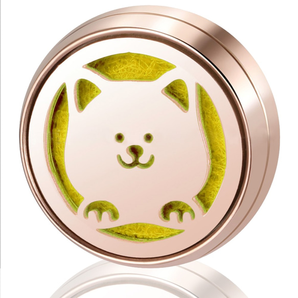 足跡子犬柴犬猫エッセンシャルオイルディフューザーアロママスクバックルシルバーとローズゴールド 5枚目の画像