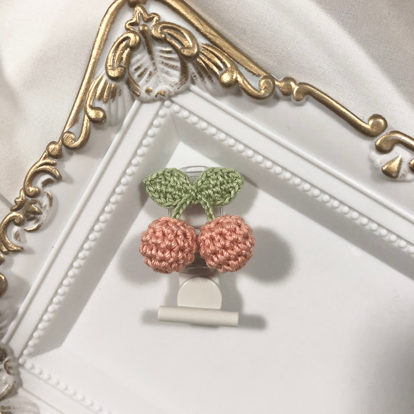 名札クリップ さくらんぼ 名札クリップ さくらんぼ 立体さくらんぼ