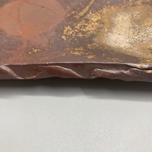 備前焼　角皿五枚 伊勢崎創作 備前焼 角皿 【木箱付き】 備前焼陶吉は人間国宝作品