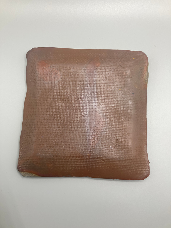 備前焼　角皿　桟切（さんぎり）　紙箱入り 