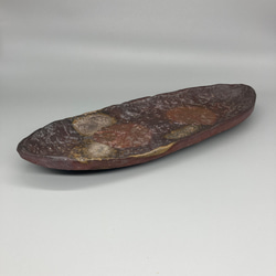 備前焼　楕円皿　桟切　紙箱入り 2枚目の画像