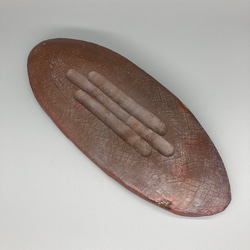 備前焼　楕円皿　桟切　紙箱入り 4枚目の画像