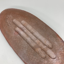 備前焼　楕円皿　桟切　紙箱入り 5枚目の画像