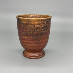 備前焼　ゴブレット（丸）　胡麻　紙箱入り 1枚目の画像