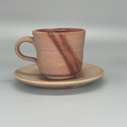 備前焼　コーヒーカップ・ソーサ―　紙箱入り 2枚目の画像