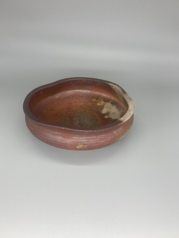 備前焼　洲浜鉢　桟切　紙箱入り 3枚目の画像