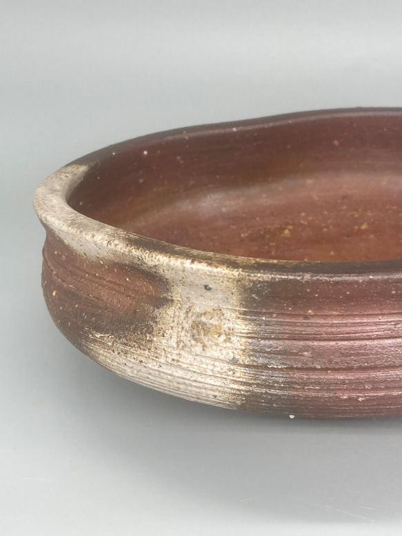 備前焼　洲浜鉢　桟切　紙箱入り 5枚目の画像