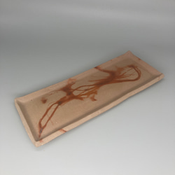 備前焼　長方皿　緋襷　紙箱入り 1枚目の画像