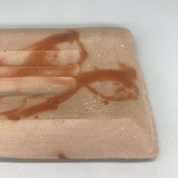 備前焼　長方皿　緋襷　紙箱入り 3枚目の画像