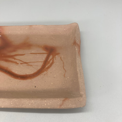 備前焼　長方皿　緋襷　紙箱入り 4枚目の画像